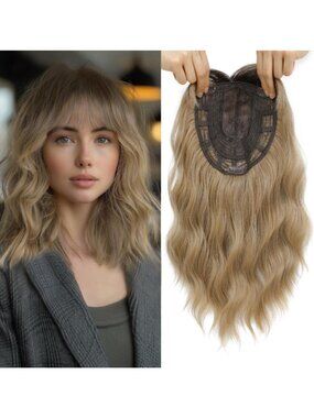 Wavy 14" Hair Topper for Women | Synthetic Hairpiece for Thinning Hair, 6.5"x6.5
